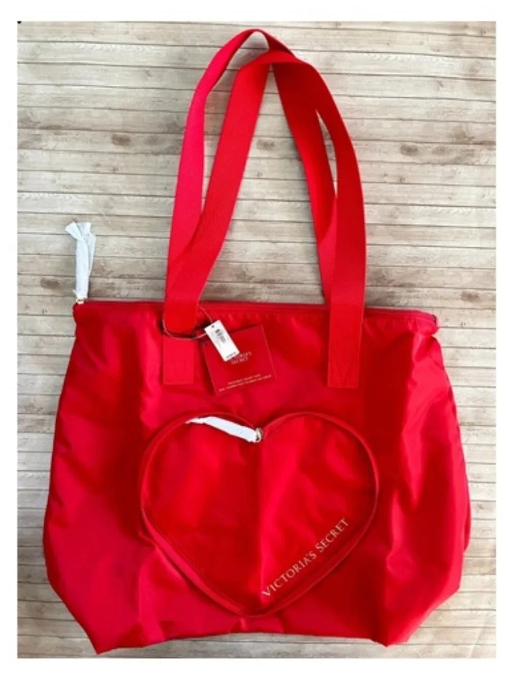 Nwt Victoria's Secret Valentines Day Red Packable Tote Overnight Weekend Bag
